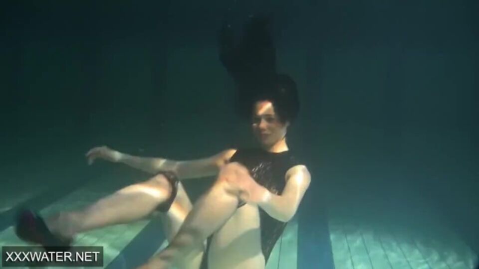 Underwater Show featuring Sissy and Irina's small tits sex