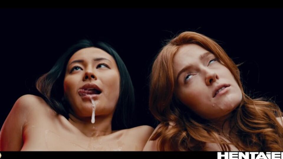 Jia Lissa y Rae Lil Black en porno de dildo de Hentaied