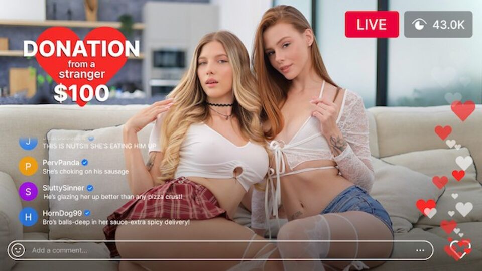 Cumshot clip with attractive ArinaFox and Anastangel from Verified Amateurs
