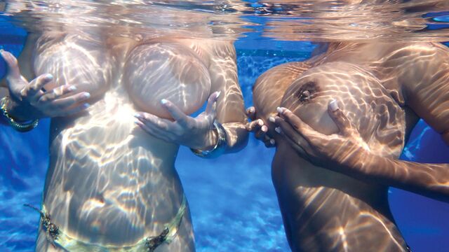 Gorgeous pool solo with a big-boobed mademoiselle Valory Irene